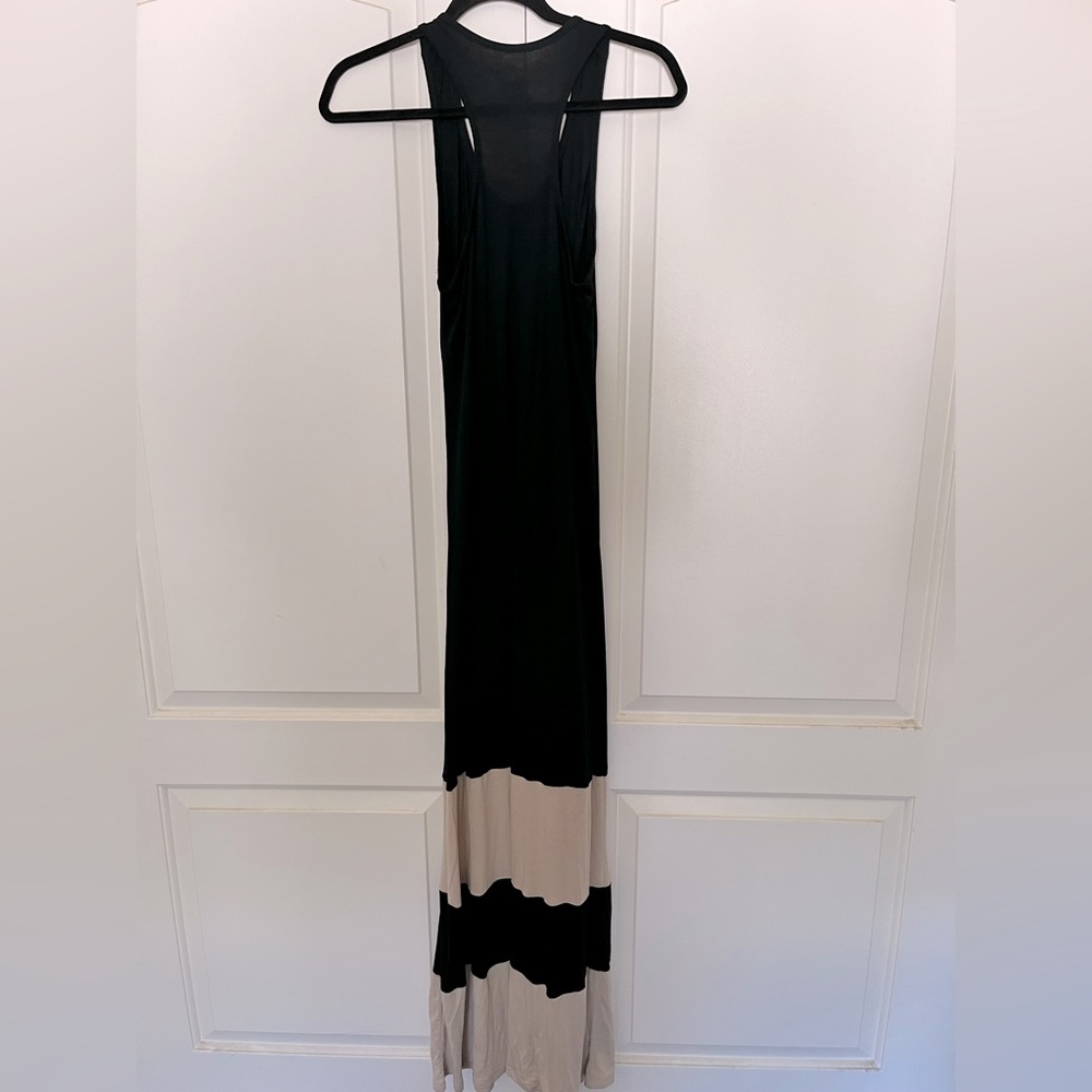Mossimo brand Black with tan stripes maxi tank dress